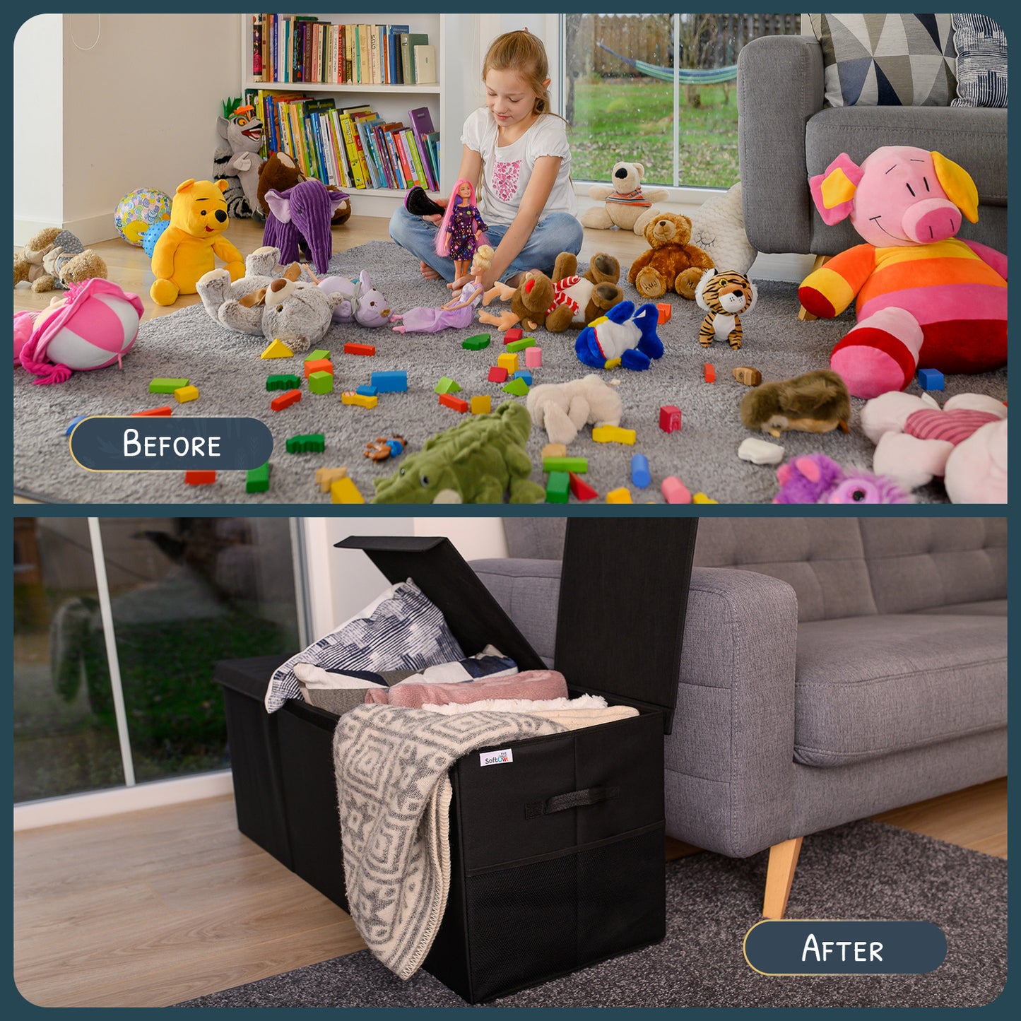 Black Toy Storage Box