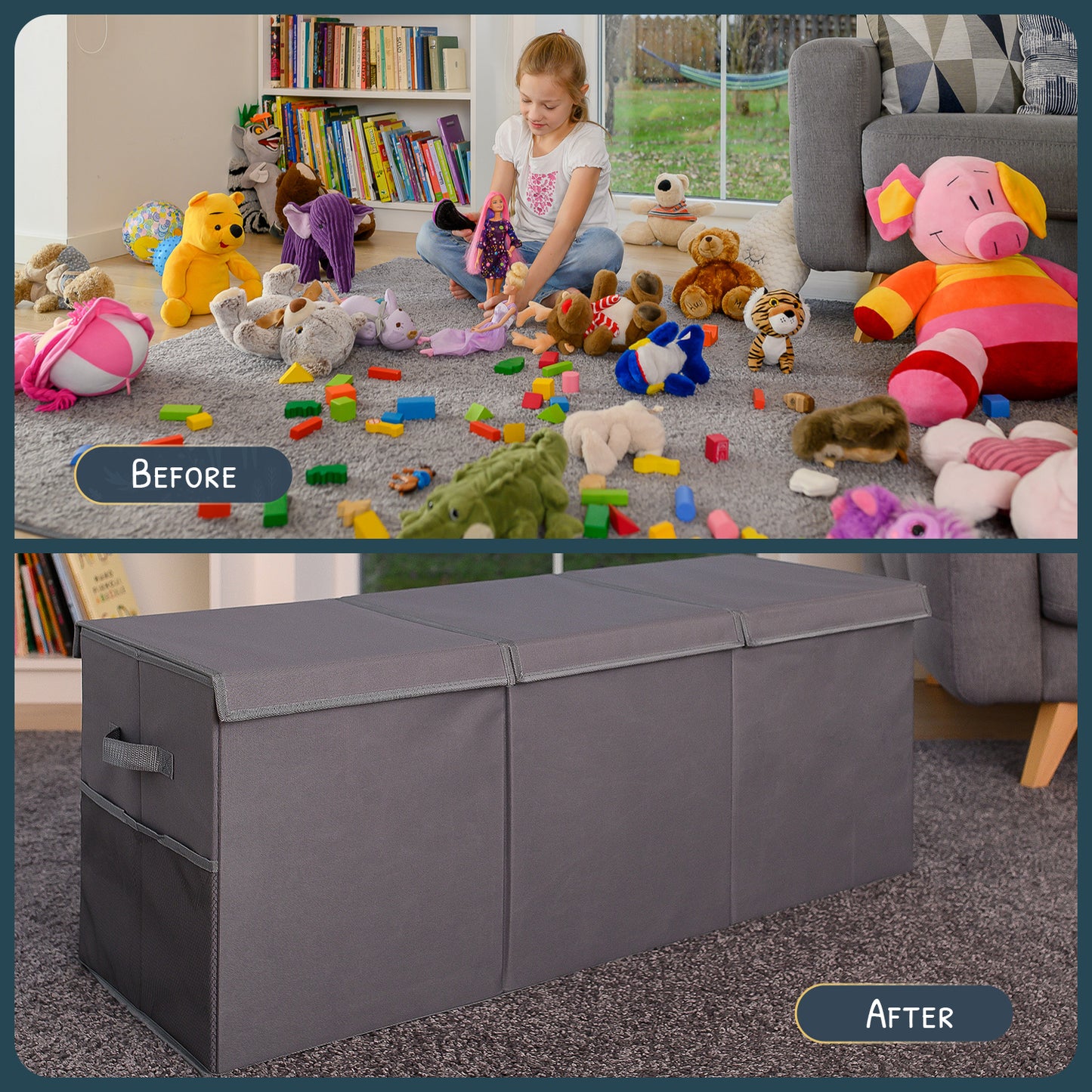 Gray Toy Storage Box