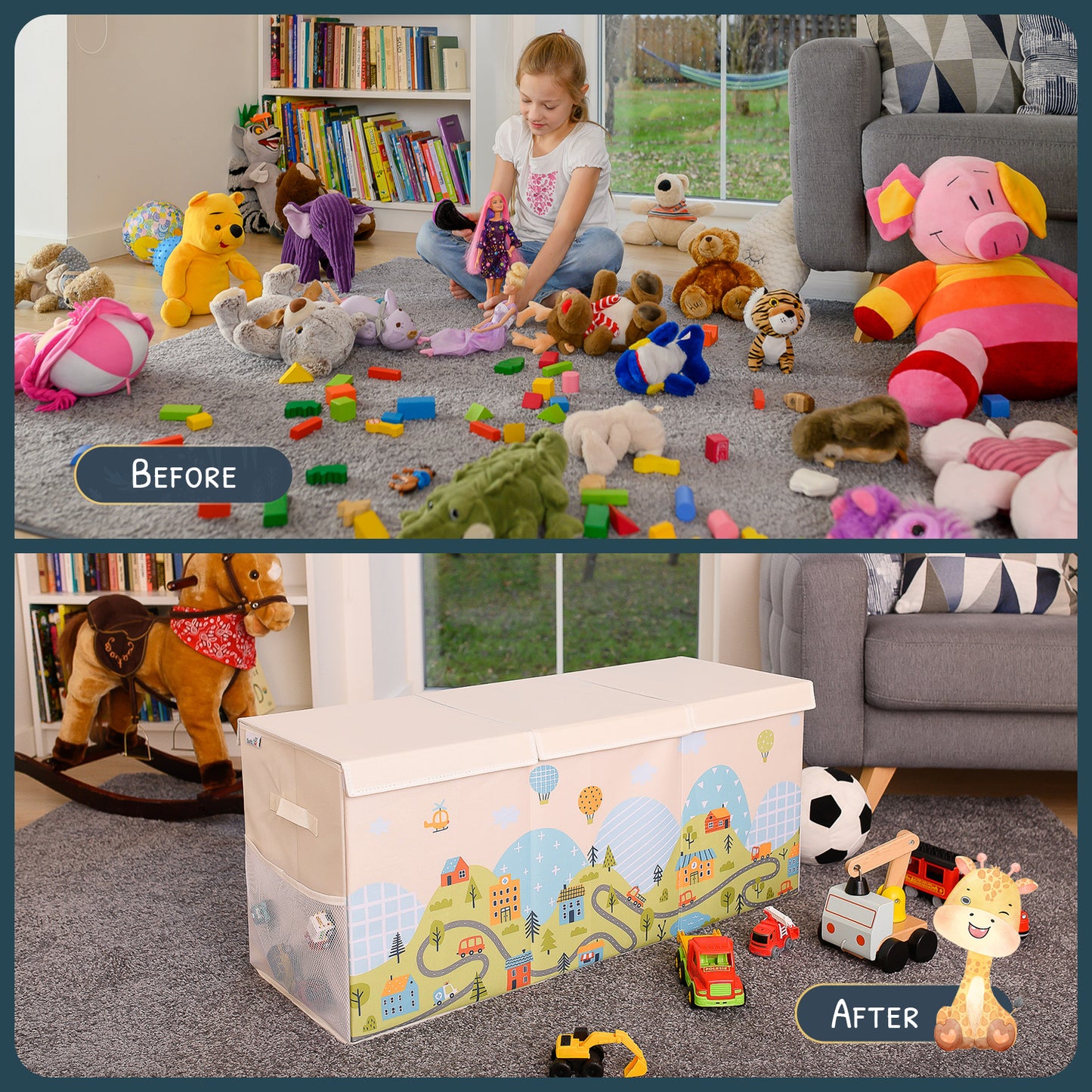 Road - Beige Toy Storage Box