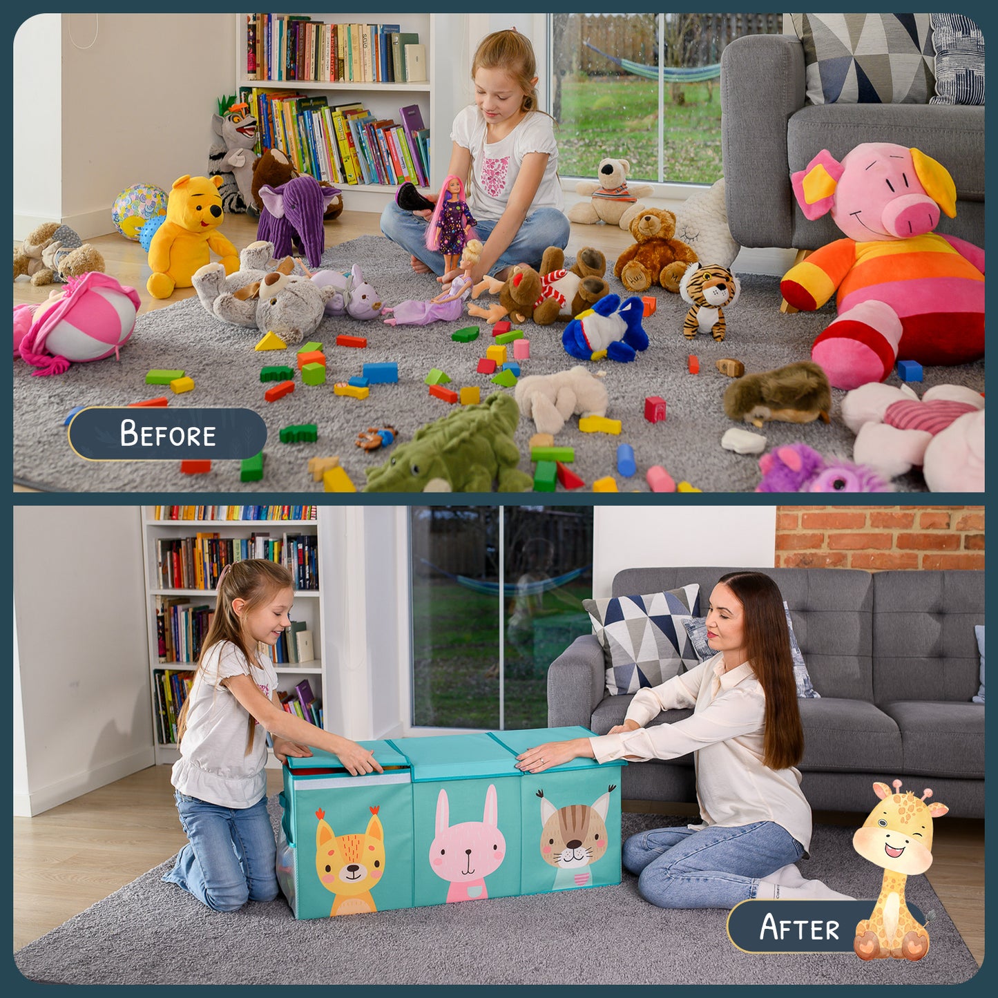 Animals - Turquoise Toy Storage Box