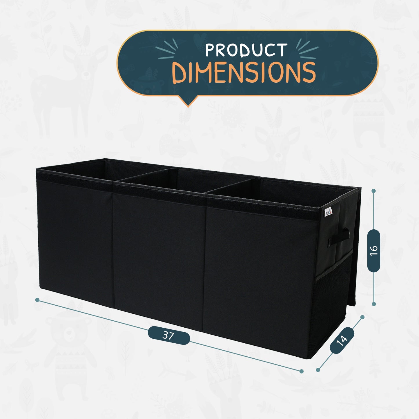 Black Toy Storage Box