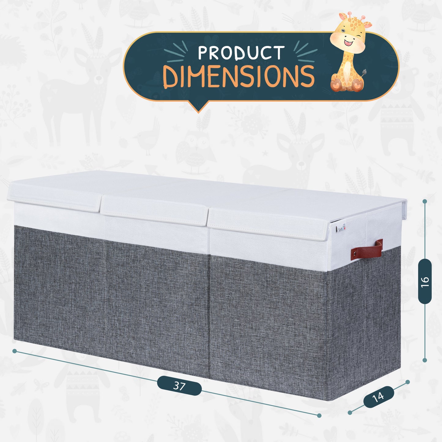 Gray & White Toy Storage Box