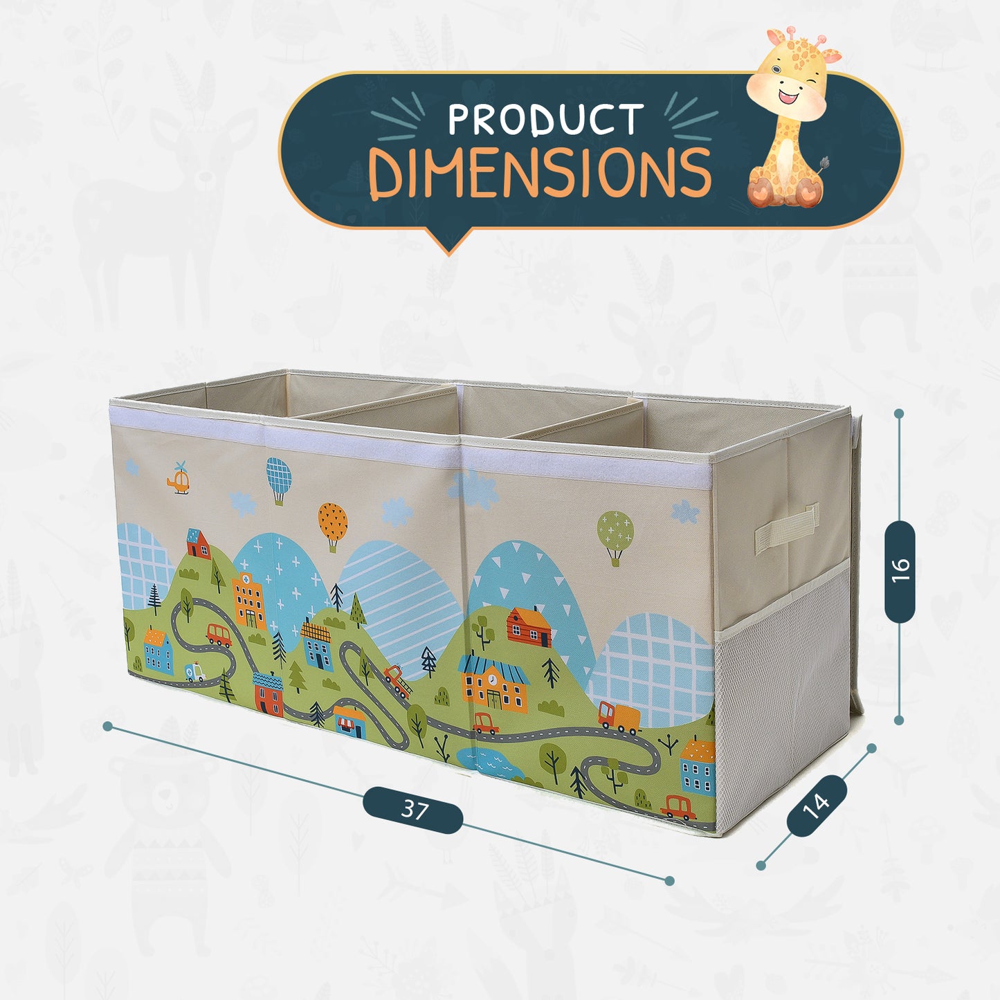 Road - Beige Toy Storage Box