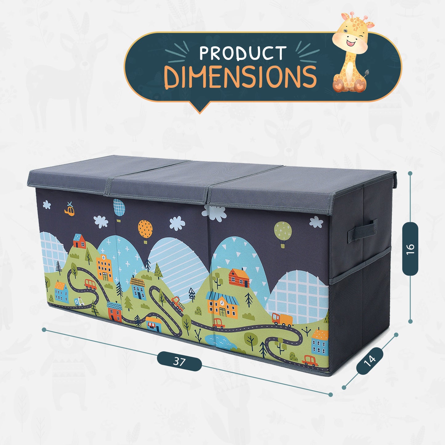 Road - Gray Toy Storage Box