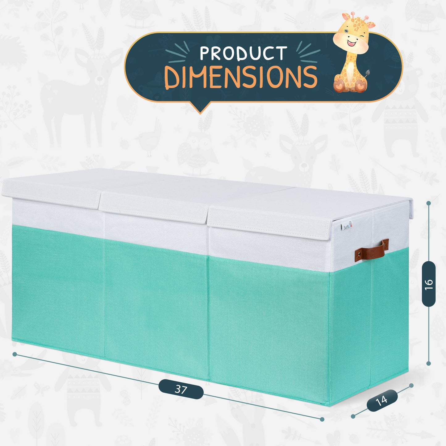 Light Green & White Toy Storage Box
