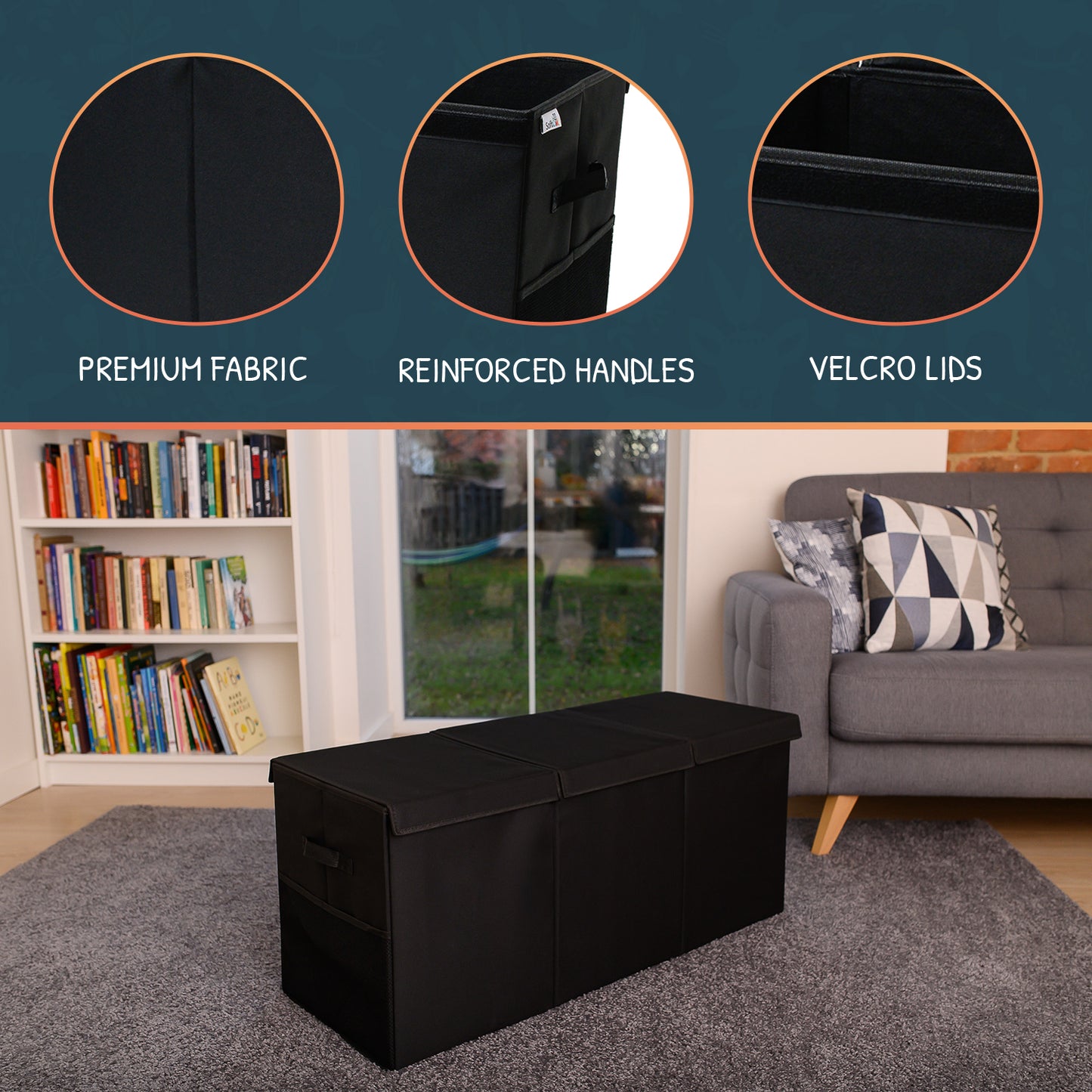 Black Toy Storage Box