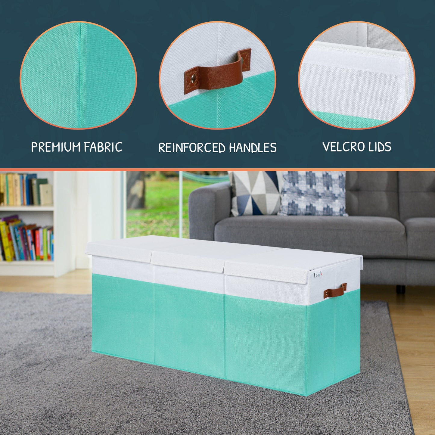 Light Green & White Toy Storage Box