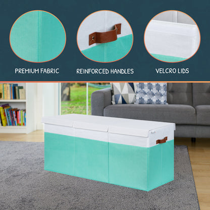 Light Green & White Toy Storage Box