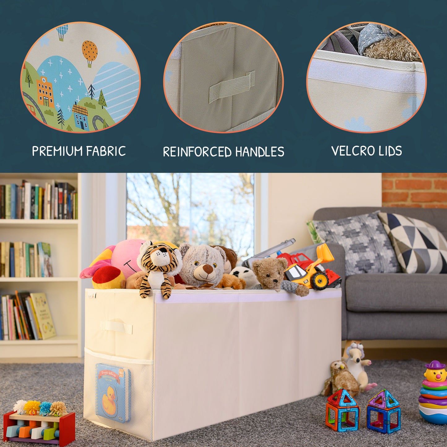 Beige Toy Storage Box