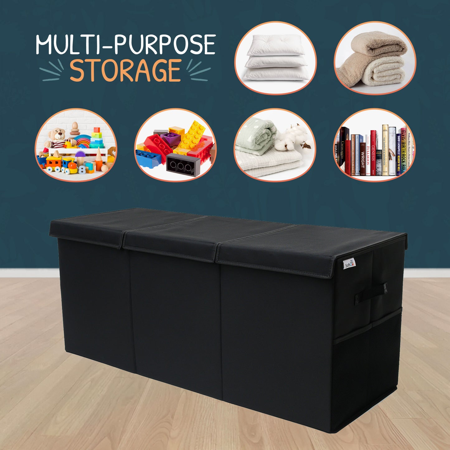 Black Toy Storage Box