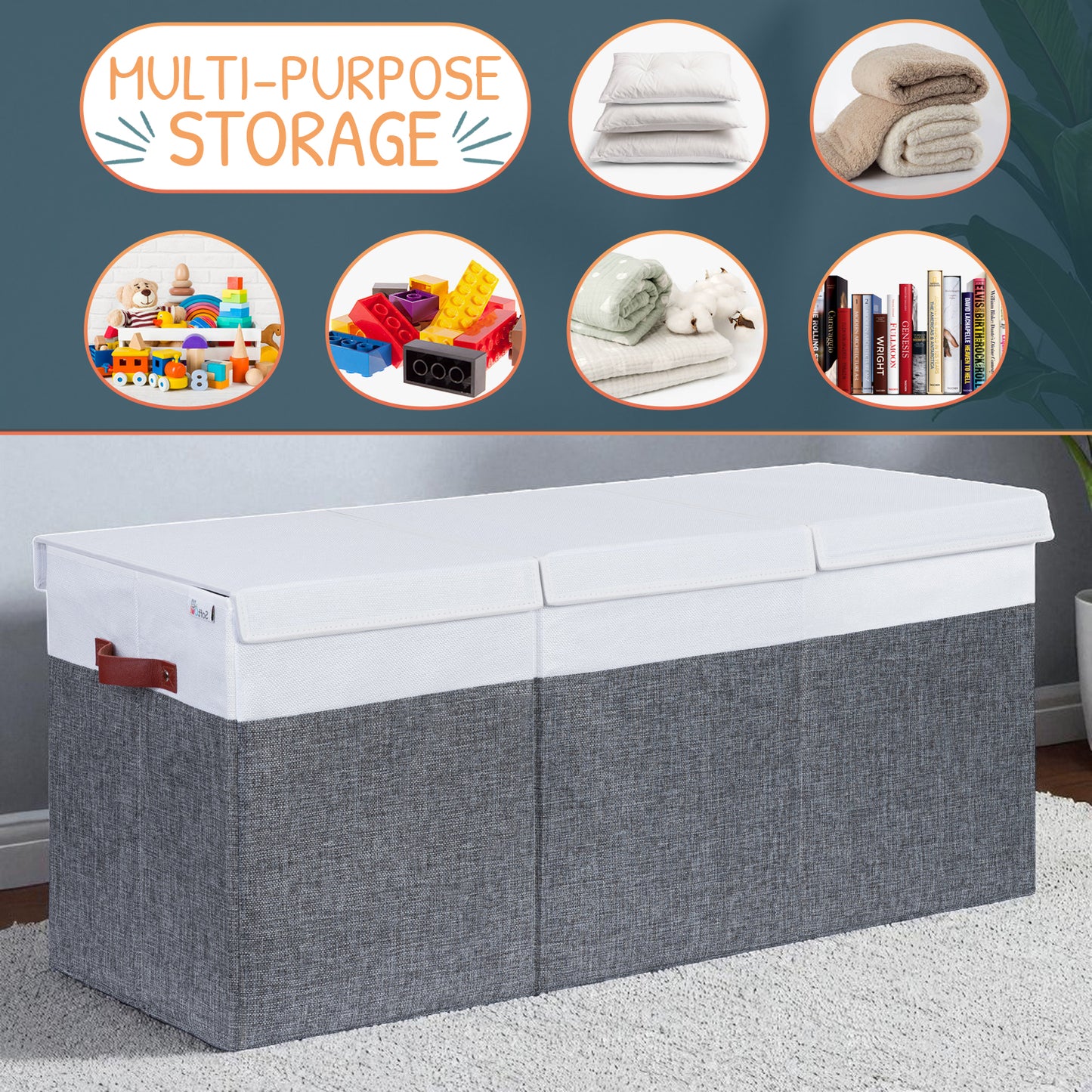 Gray & White Toy Storage Box