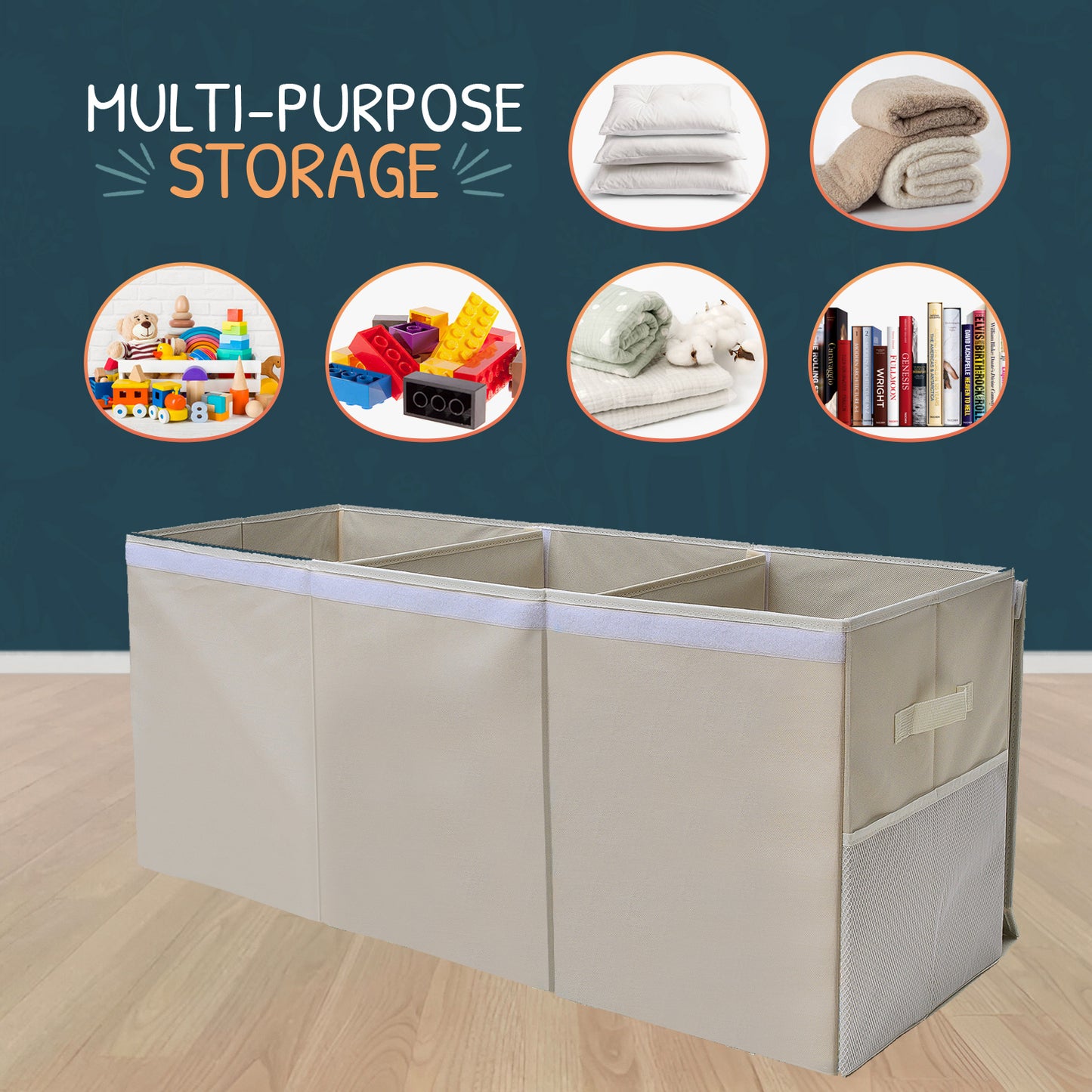 Beige Toy Storage Box