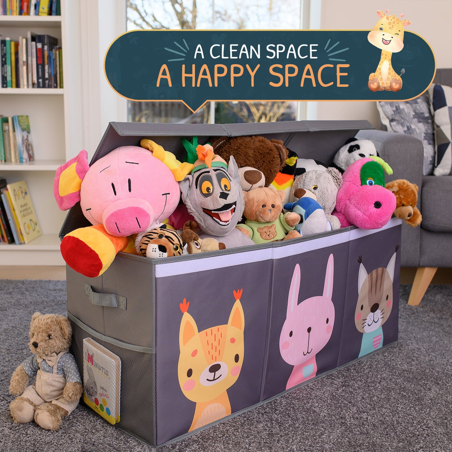 Animals - Gray Toy Storage Box