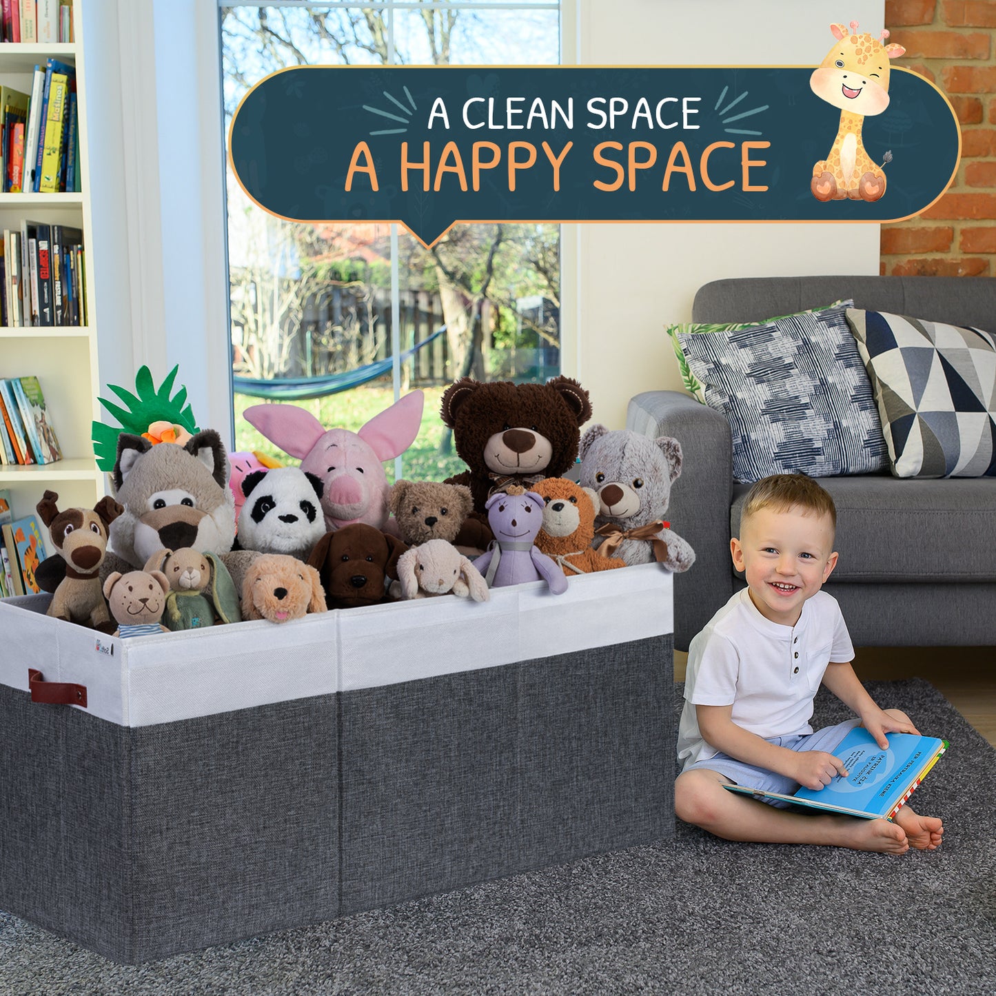 Gray & White Toy Storage Box