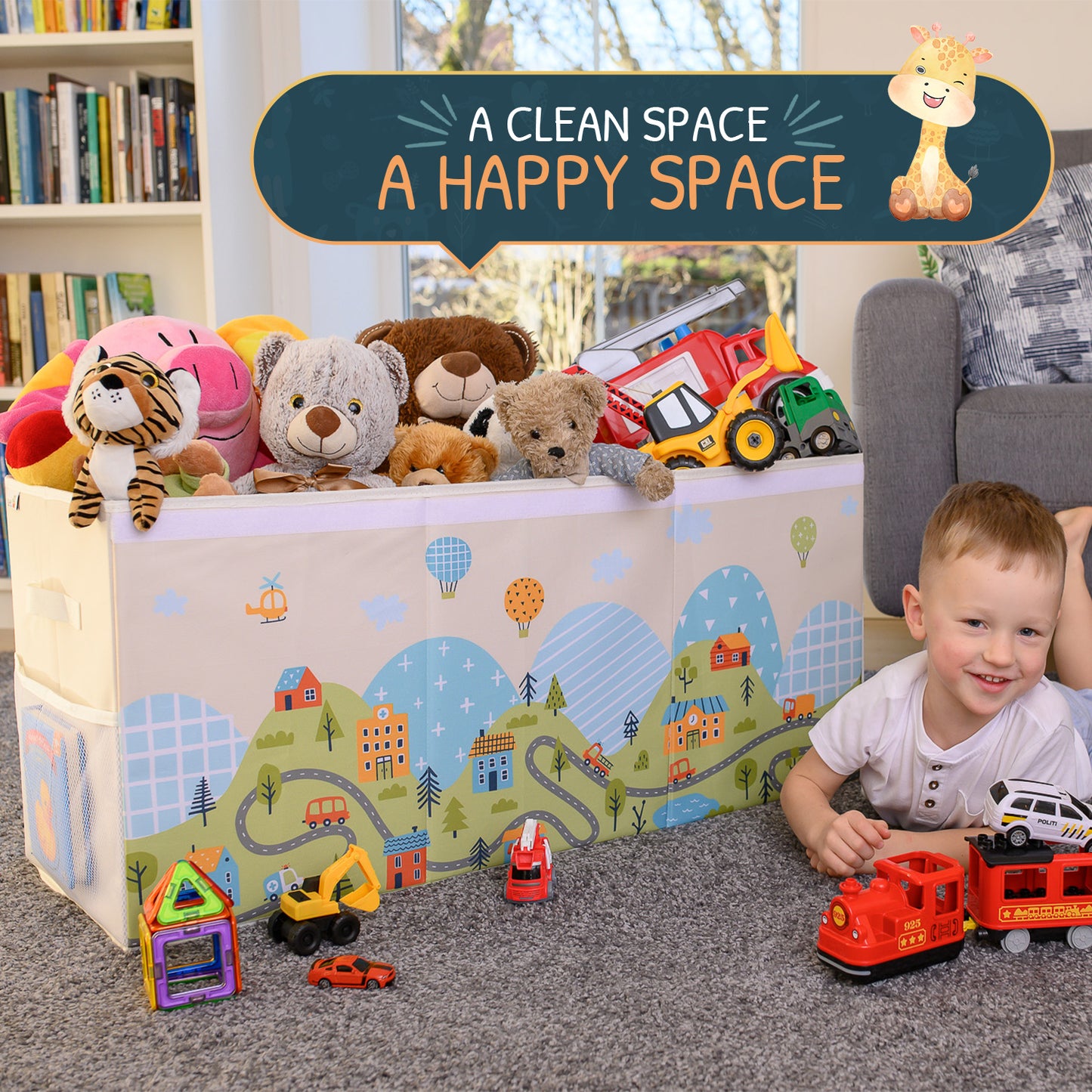 Road - Beige Toy Storage Box