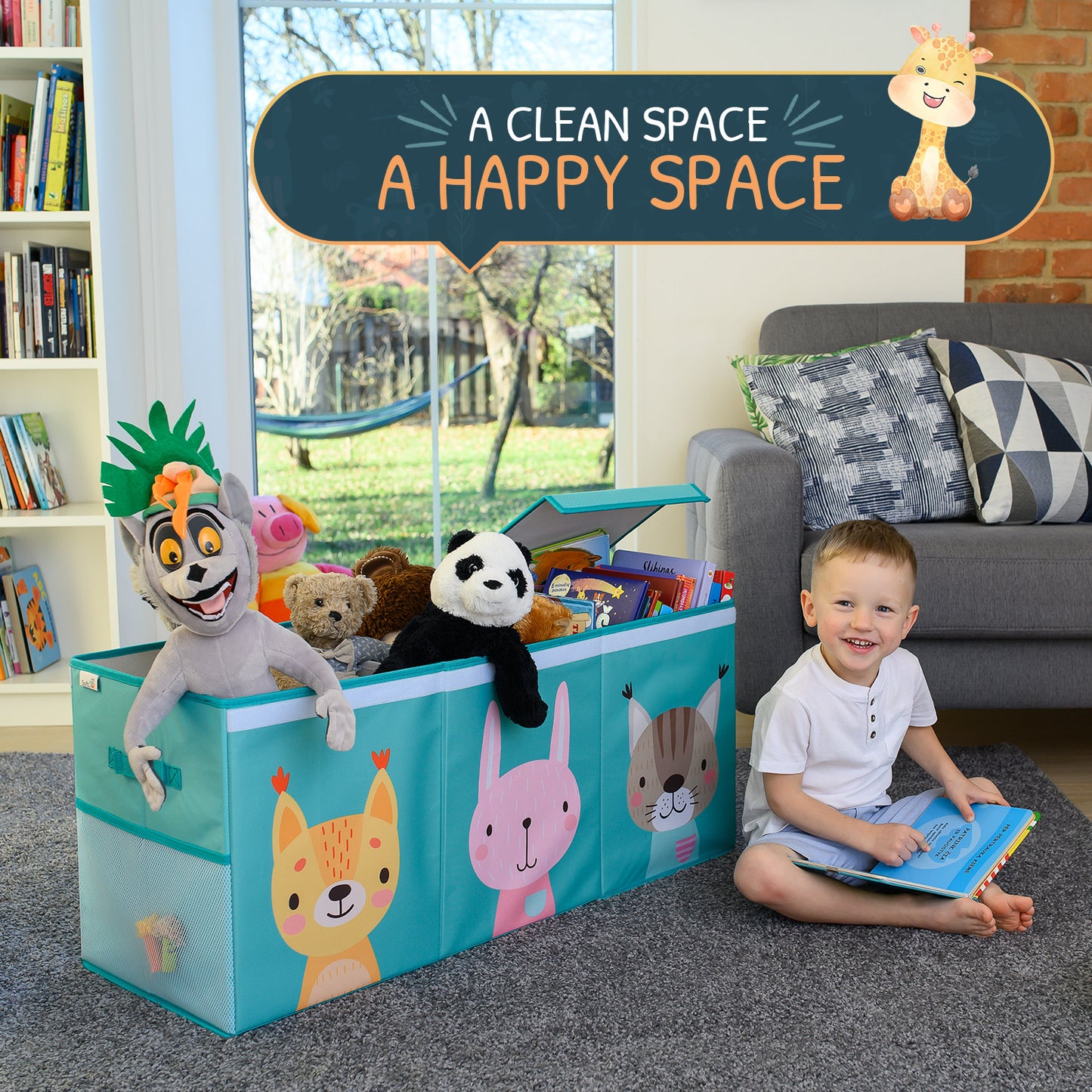 Animals - Turquoise Toy Storage Box