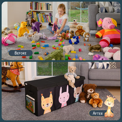 Animals - Black Toy Storage Box