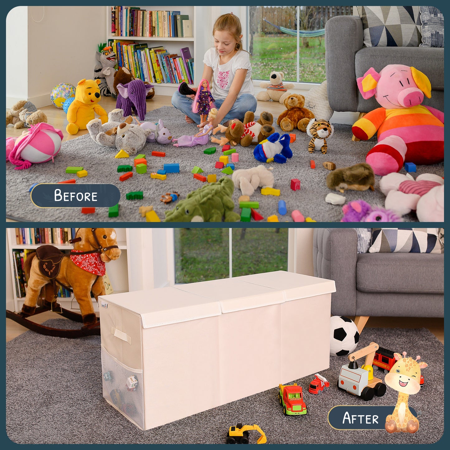 Beige Toy Storage Box