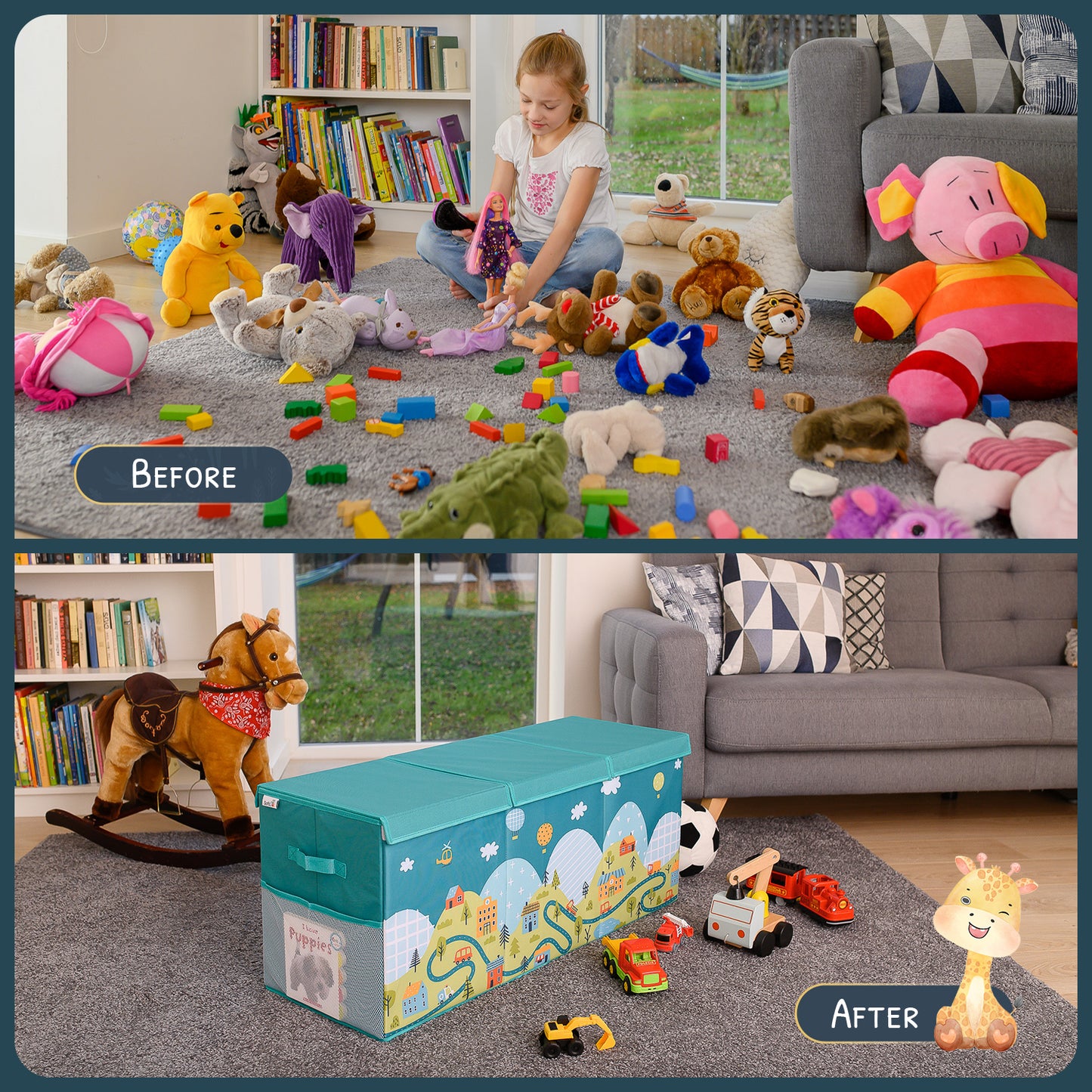 Road - Teal Toy Storage Box