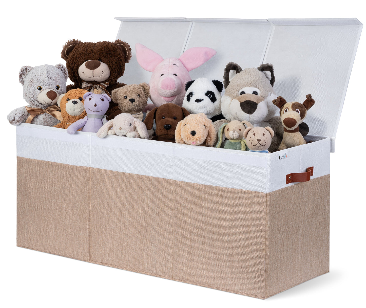 Beige & White Toy Storage Box
